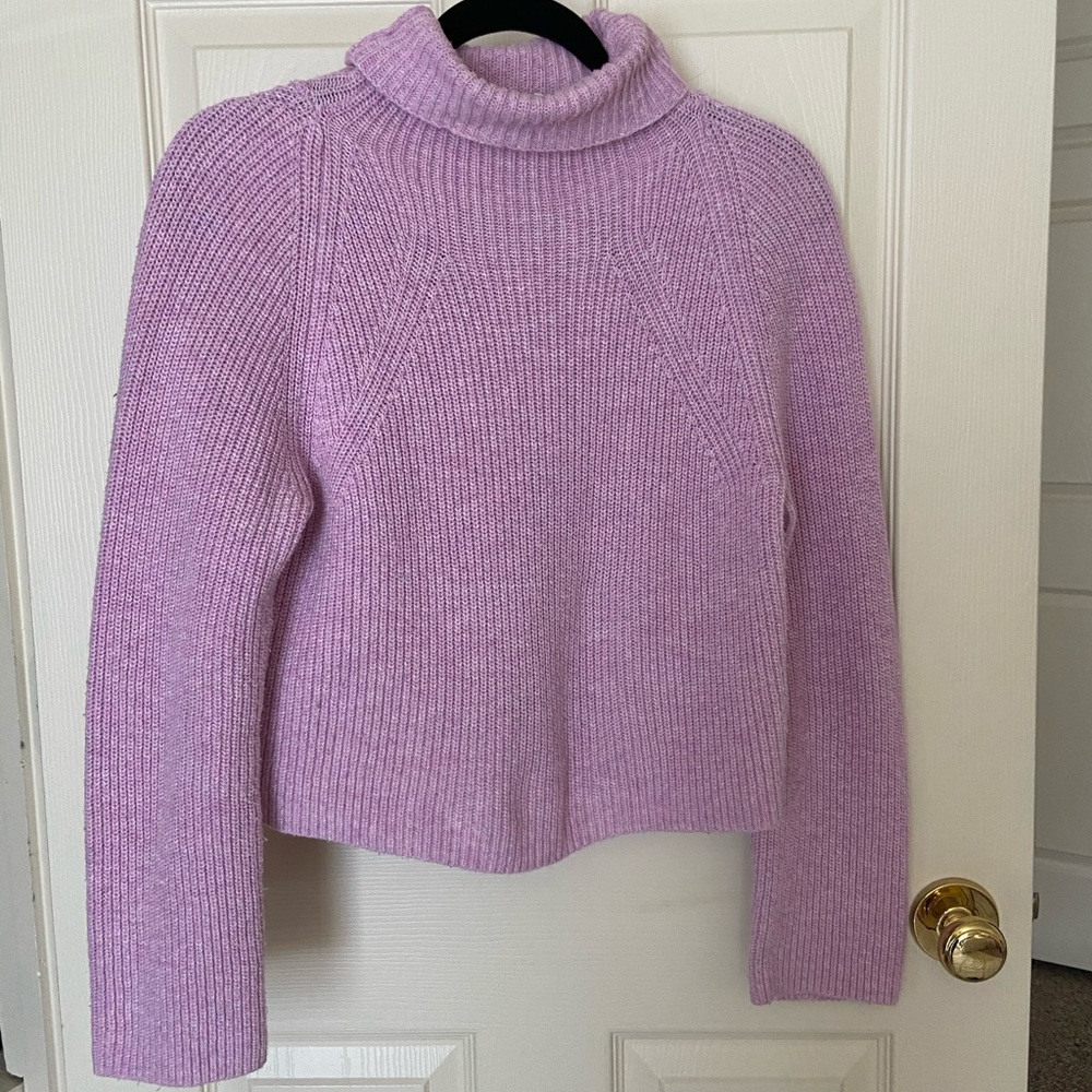 Lavender cropped turtleneck